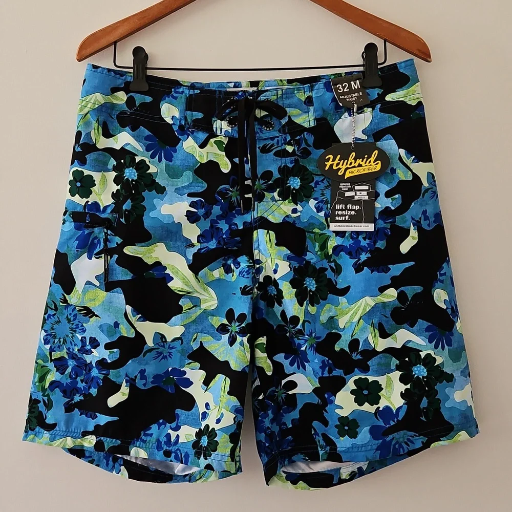 Just‎ Bones Boardwear Tropical Print Board Shorts Size 32